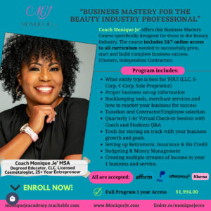 Business Mastery for the Beauty Industry Professional